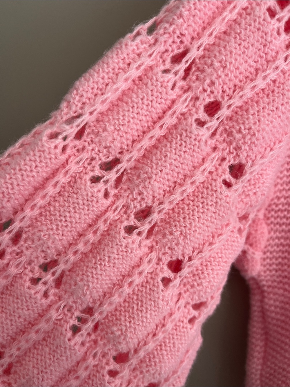 SHEIN 3D Floral Patch V Neck Button Down Cardigan Pink Sweater size 1X - Picture 12 of 14